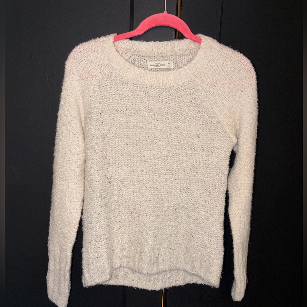 Abercrombie and Fitch cream women’s sweater with sequins (not very noticeable))